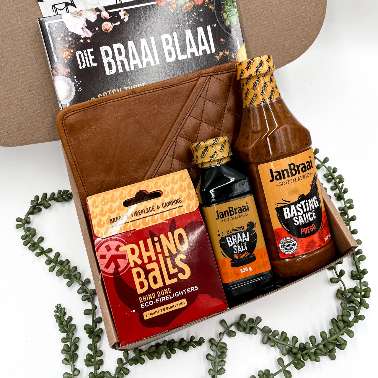 Braai Geskenkboks met Leer Potgrabber