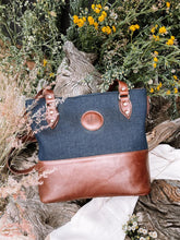Load image into Gallery viewer, Denim and Leather Handbag
