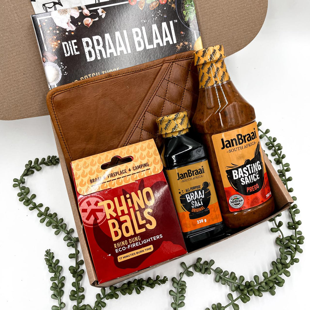 Braai Geskenkboks met Leer Potgrabber